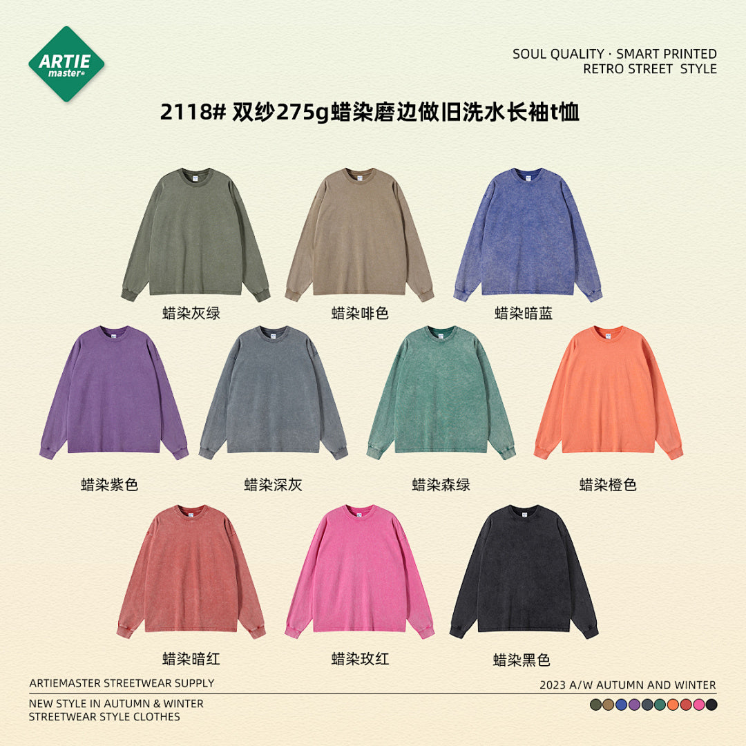 Heavyweight Washed Long Sleeve Top - 2118