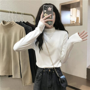 Brushed Thermal Half-Turtleneck Long Sleeve Tee (Women)